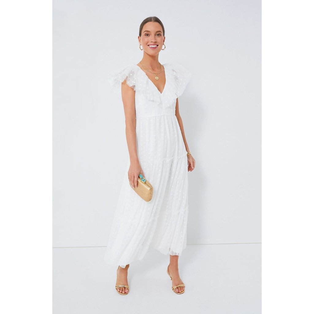 Tuckernuck White Tulle Giselle Dress Gown Sz M Nwt Maxi Cocktail Party Bridal